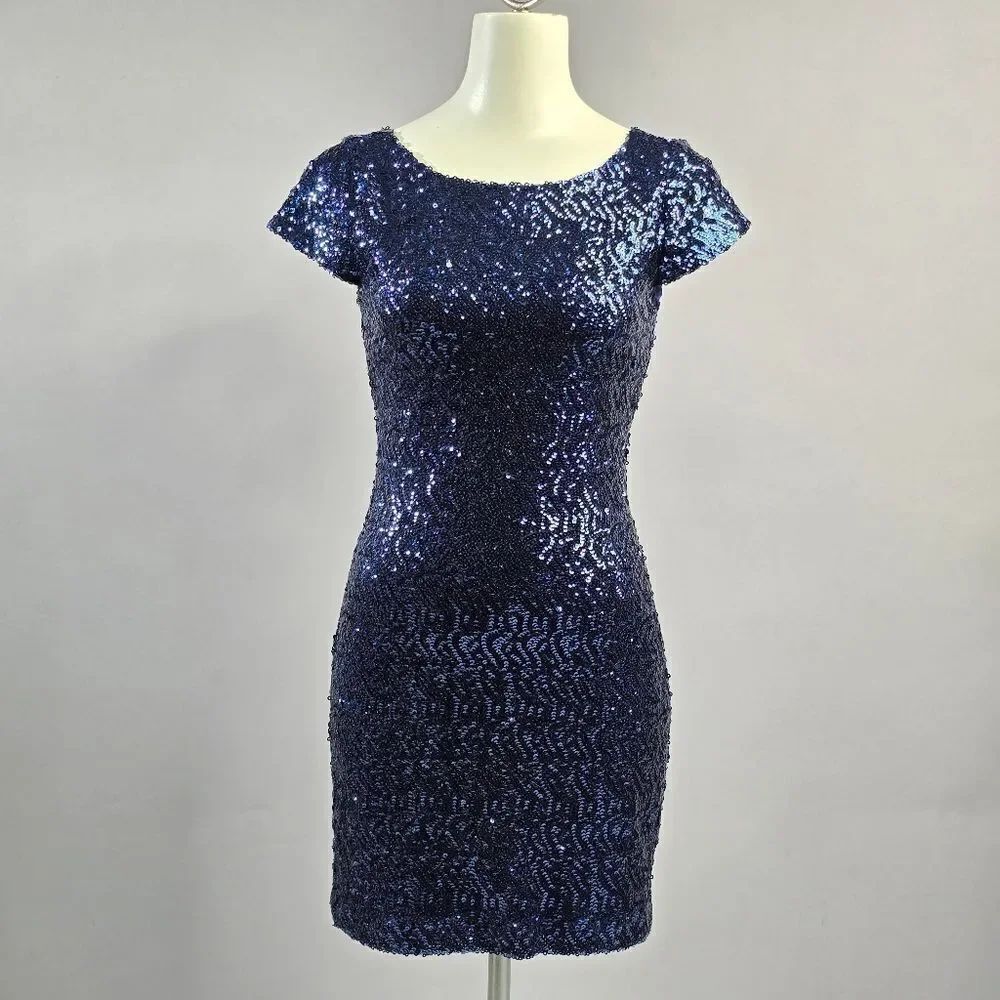 Speechless Navy Sequin Mini Dress R5